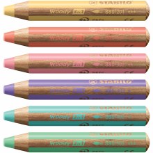Additional picture of Stabilo wood 3 in 1, Six Color Pastel Set with Sharpener