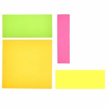 Additional picture of Assorted Sticky Note Set, Neon Yellow & Green, 4 Sizes Per Package