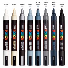 Additional picture of POSCA Paint Marker Sets, 8-Color PC-5M, Monotone Set