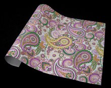 Additional picture of Paisley Palooza in Lavender, Pink, Gold, Green & Orange on White Paper