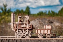 Additional picture of Eco-Wood-Art Mechanical Wooden 3D Puzzle, Locomotive #1 Construction Kit