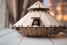 Additional picture of Eco-Wood-Art Mechanical Wooden 3D Puzzle, Da Vinci Tank Construction Kit