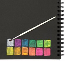 Additional picture of Chrome Blends Watercolor Paint Set, 12-Color Neon Set with Brush