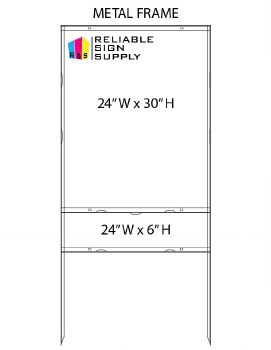 24"W x 30"H SLIDE-IN SIGLE RIDER METAL YARD FRAME BLACK