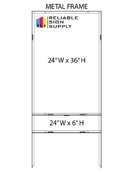 24"W x 36"H SLIDE-IN SIGLE RIDER METAL YARD FRAME