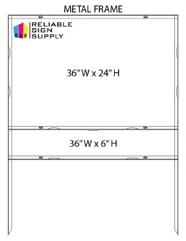 36"W x 24"H SLIDE-IN SIGLE RIDER METAL YARD FRAME