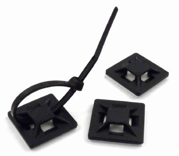 CABLE TIE MOUNTS BLACK 1" x 1" 100 cnt Bag