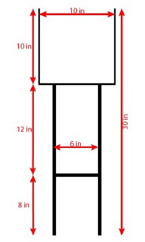 H STAKE HEAVY DUTY BLACK 10" x 30"