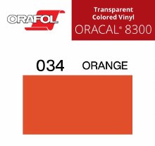 48" ORACAL 8300 TRANSPARENT CALENDERED FILM ORANGE 034