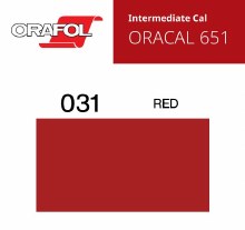 24" ORACAL 651 INTERMEDIATE CALENDER CUT VINYL RED 031