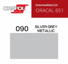 24" ORACAL 651 INTERMEDIATE CALENDER CUT VINYL SILVER METALLIC 090