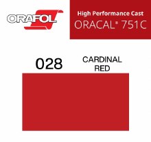 30" ORACAL 751 HIGH PERFORMANCE CAST CUT VINYL CARDINAL RED 028 10 yd Roll