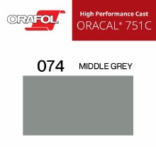 30" ORACAL PERFOEMANCE CAST CUT VINYL MIDDLE GREY 074 10 yd Roll