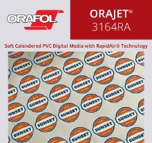 ORAJET 3164 RA 4 mil 4 year PERMANENT CLEAR ADHESIVE GLOSS VINYL 54" x 50 yd
