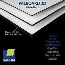3mm Palboard 2D White/Black/Black 4' x 8'