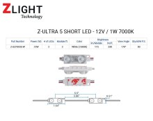 Z-ULTRAS5 SHORT 12 V / .72 W 7,000 K 200 Modules