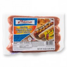 JUMBO BEEF HOT LINKS 16 OZ