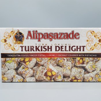Alipasazade Turkish Delight Coconut &amp; Pistachio 1lb