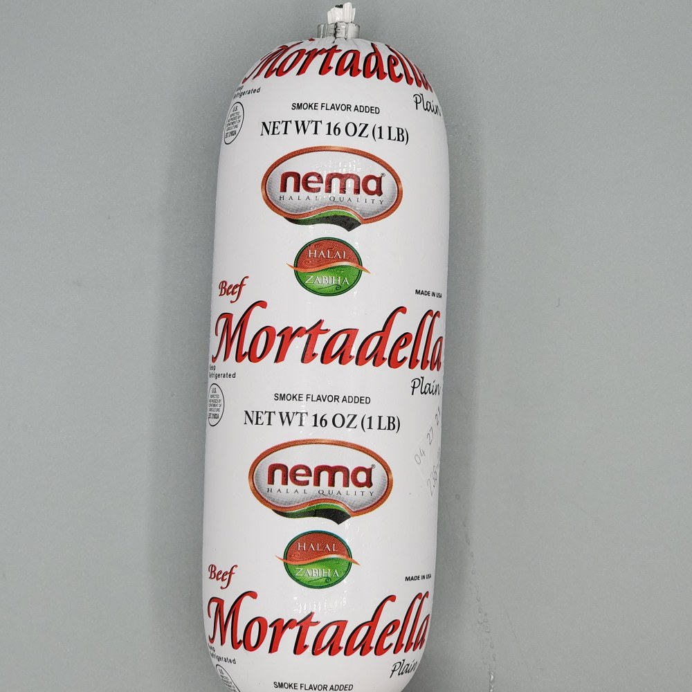 Nema Beef Mortadella Plain Halal 16oz Phoenicia Specialty Foods