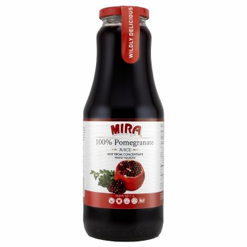 MIra Pomegranate Juice 100% 1 ltr Glass