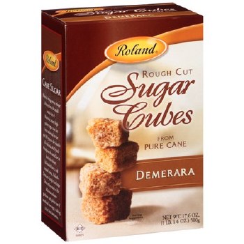 Roland Sugar Cubes Demerara Brown Rough Cut 500g