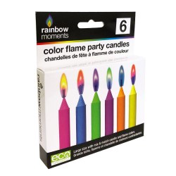 Gloco Rainbow Birthday Color Flame Candles 6 pc