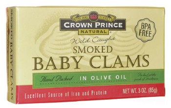 Crown Prince Smoked Baby Clams in Oil 3 oz