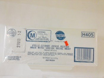 Olympia Gyro Cooked &amp; Sliced Halal 5 lb