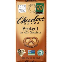 Chocolove Milk Chocolate with Pretzels 2.9 oz