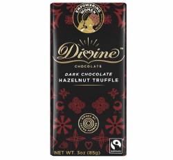 Divine Dark Chocolate Bar Hazelnut Truffle 3oz