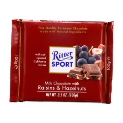 Ritter Milk Chocolate Raisin Hazelnut 3.5oz