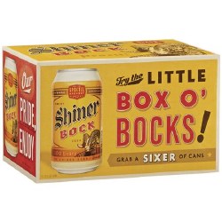 Shiner Bock Beer Can 6 pack