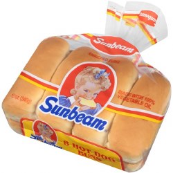 Sunbeam Bread Hot Dog Rools 8 Pieces