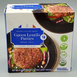 White Toque Green Lentil Burger Patties 3 pc