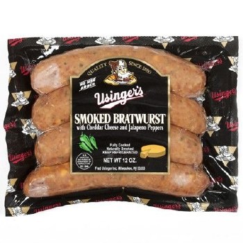 Usinger Bratwurst with Cheese &amp; Jalapeno 12 oz