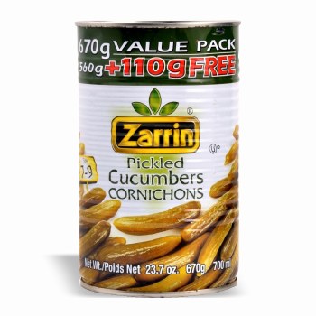 Zarrin Pickled Cucumbers 672g can