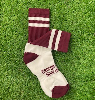 Club Sock Adult Large Maroon/W
