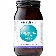 Viridian | Betaine HCL with Gentian | 90 Capsules