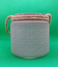 Glass T'light Holder Grey