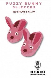 Black Hat Fuzzy Bunny Slipper
