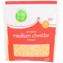 Cheese - Food Club Shredded Medium Cheddar 2 lb