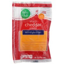 Cheese - Food Club Sharp Cheddar Slices 8 oz