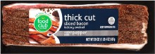 Bacon - Food Club Thick Cut Peppered Bacon 20 oz