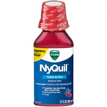 Cold & Flu - Vick's NyQuil Nighttime Liquid Cherry 12 oz