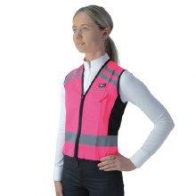 HY Equestrian "Please Pass Wide & Slow" Waistcoat In Pink Size XS