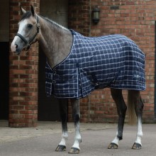 Saxon Stable Standard Neck  Medium Rug In Navy Plaid 5'9"