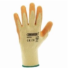 Draper Tools Heavy Duty Latex Coated Work Gloves Large Orange