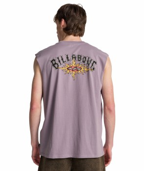 BB MEN'S BURN OUT MUSCLE T PURPLE S
