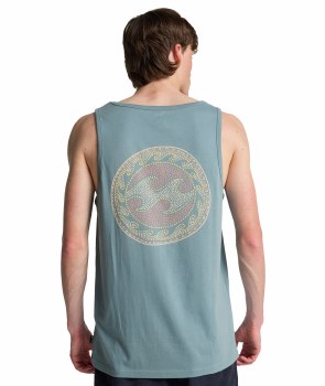 BB MEN'S CRAYON WAVE TANK TOP BLUE S