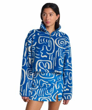 BB HOLIDAY 1/2 ZIP FLEECE BLUE XS/6